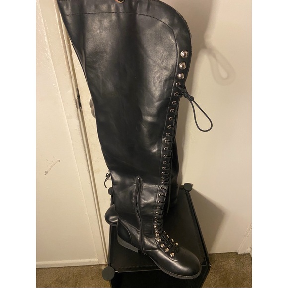 Over the Knee Boots Vegan Leather - W10 - NEW (Not in Stores) - Picture 4 of 15